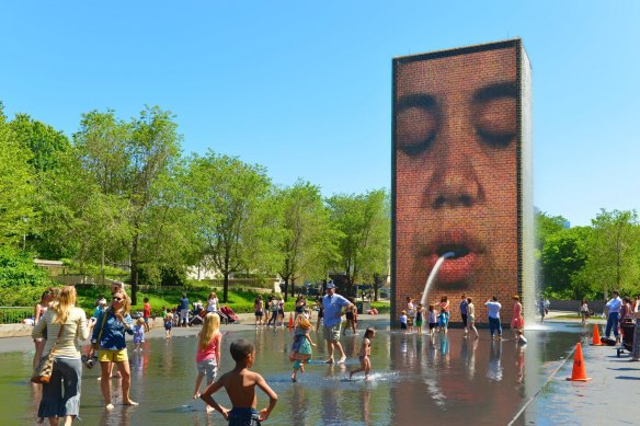 Chicago’s “Spitting Fountains” in Millennium Park.