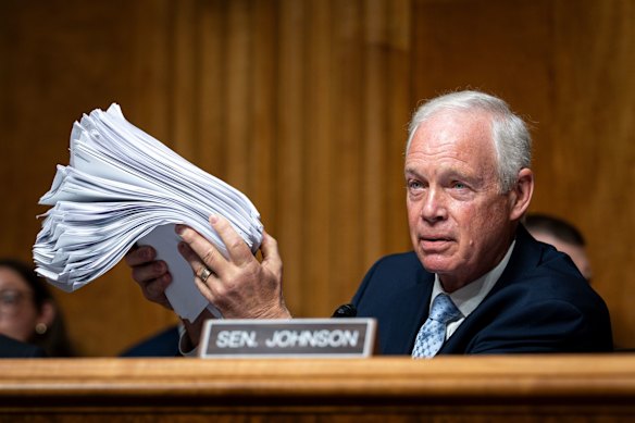 Senator Ron Johnson, a Republican from Wisconsin, during the Fauci hearing.