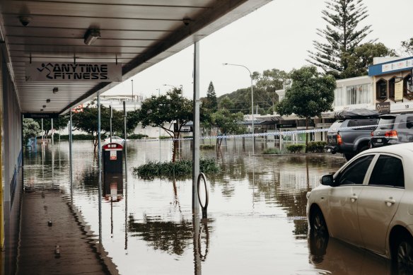 Flooding in Port Macquarie on Saturday.