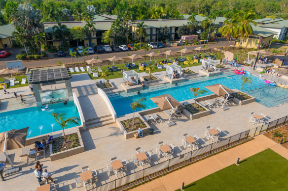 Darwin Airport Resort’s new pool is one of Australia’s largest.