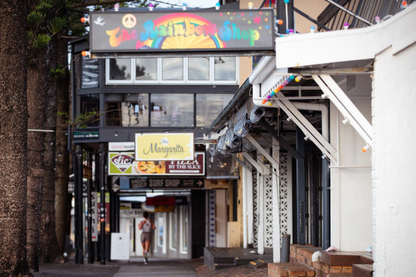 Ghostly quiet, Byron Bay is partway through a seven-day lockdown as a result of the man’s travel.