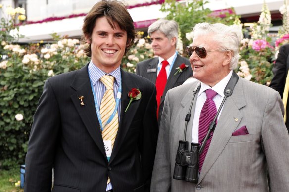 James and Bart Cummings together at Flemington in 2008.
