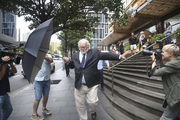 Peter Breese leaving Downing Centre court in February 2020.
