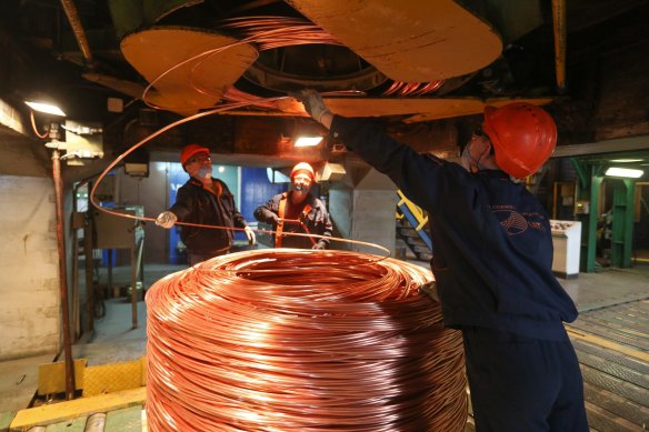 Russia is reponsible for about five per cent of the world’s copper supply. The war in Ukraine has put a big question mark on future production.