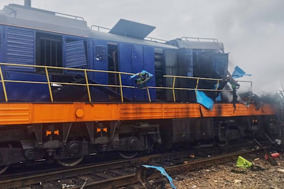 A jet-powered drone hit a Ukrainian Railways locomotive at Yahodyn station just after passengers had been evacuated from their carriages last week.