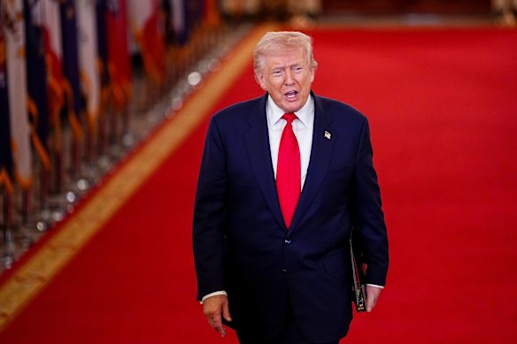 US President Donald Trump at the White House on Friday.