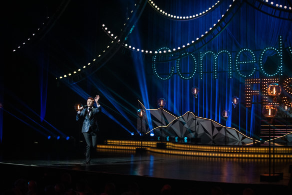 Nicholson hosts the Comedy Festival’s opening night gala.