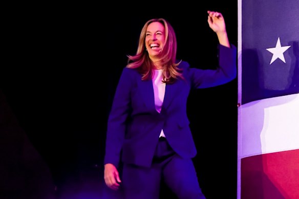 Democrat Mikie Sherrill celebrates her victory in New Jersey.