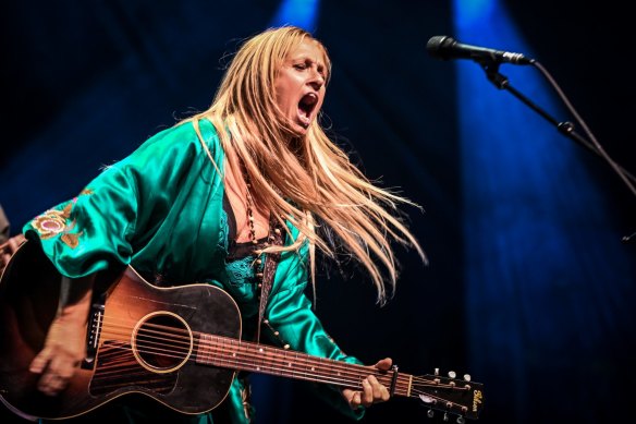 Kasey Chambers on stage at Bluesfest Melbourne on Saturday.