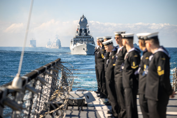 HMAS Brisbane during Exercise Malabar last year.