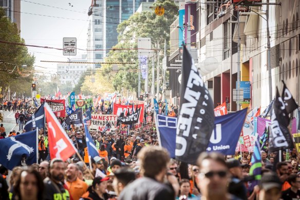 Several union heads are pushing to overturn Howard-era laws banning them from charging non-members a fee for pay deals.