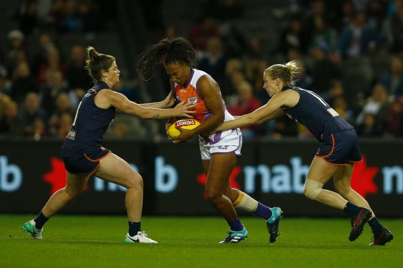 Victoria and the Allies met in an AFLW origin clash in 2017.