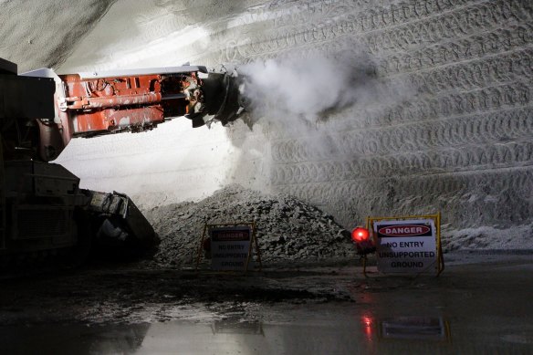 The NorthConnex tunnel in Sydney being constructed in 2017. 