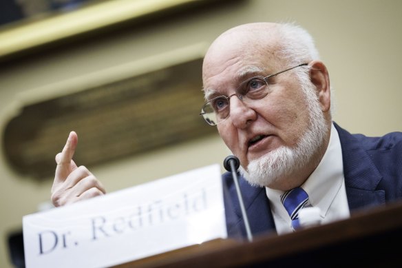 Robert Redfield, former director of the Centers for Disease Control and Prevention (CDC), speaks during a US House select subcommittee on the coronavirus pandemic hearing in Washington on March 8.
