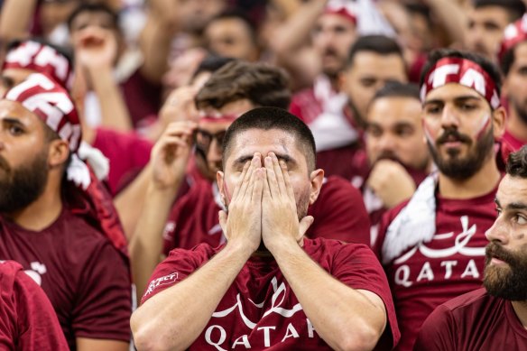 Qatari fans at the opening match of the World Cup between the hosts and Ecuador.