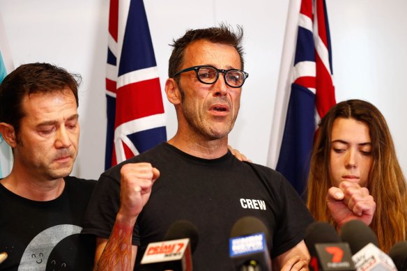 Lehore Hayez, Theo's father, speaks to media in June 2019.