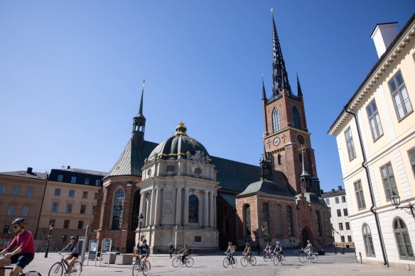 The Riddarholmen Church in Stockholm, Sweden.