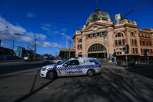 Melbourne's Flinders Street station - the city this week moved to stage 4 lockdown restrictions.