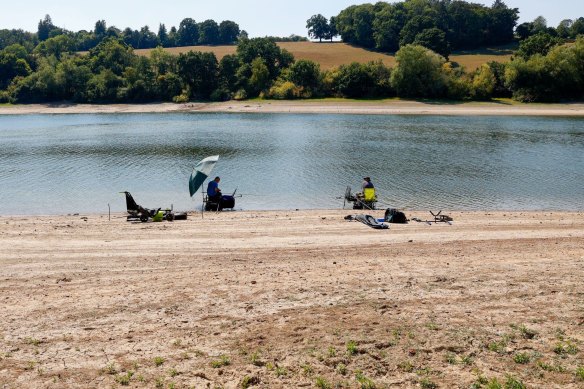 Ardingly Reservoir in West Sussex. Extreme heat and dry weather are putting intense pressure on England’s water supply. 