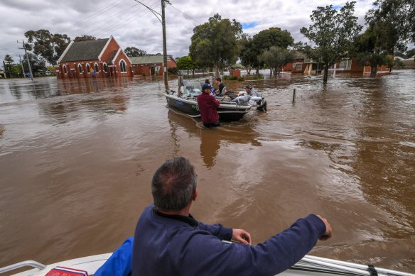 Flood waters devastate the town of Rochester in central Victoria.