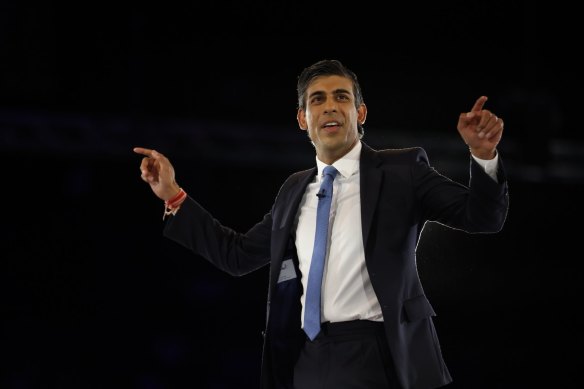 Rishi Sunak, former chancellor of the Exchequer, at the last hustings before party members choose between him and Liz Truss for British PM.