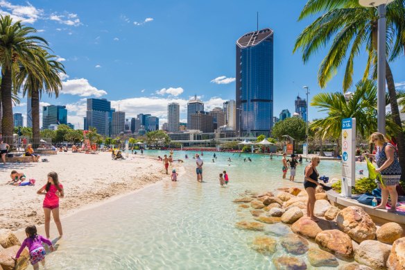 Streets Beach in Brisbane.