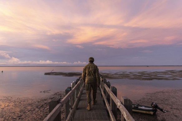 Three of the islands closest to PNG – Saibai, Dauan and Boigu (pictured) – have already been visited by vaccine teams. PNG can be seen 5km off the coast.