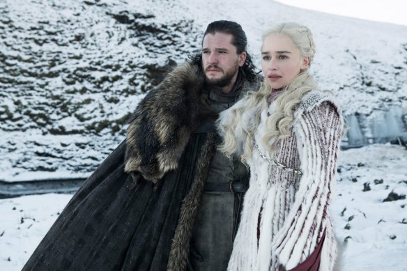 Emilia Clarke and Kit Harington in the final season of Game of Thrones.
