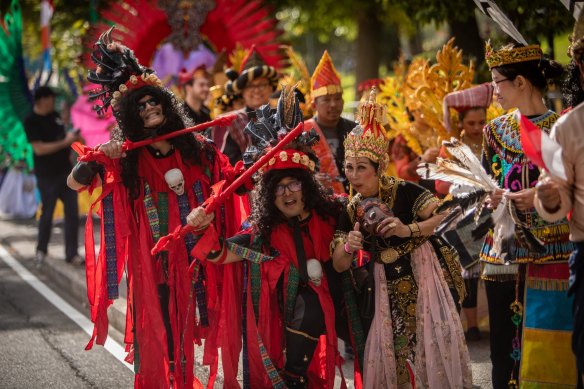 Participants in last year’s Moomba parade.
