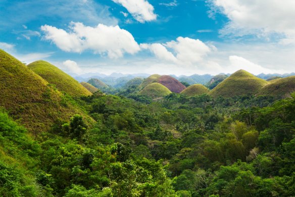 Some of the Philippines’ more unusual landscapes include the Chocolate Hills on Bohol island.