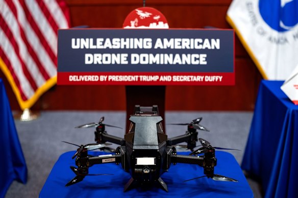 An American Robotics Iron Drone Raider Interceptor. Donald Trump’s war on Iran is a boon for defence technology.