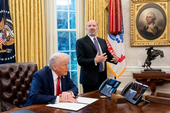 Howard Lutnick, with US President Donald Trump, is nominated for commerce secretary.