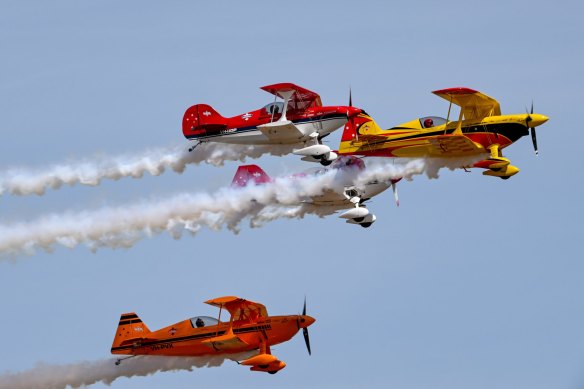 A display during Avalon Airshow’s media preview at the Avalon Airport in February.