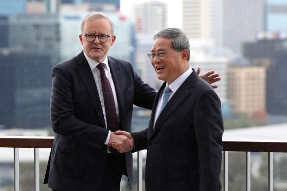 Prime Minister Anthony Albanese and Premier Li Qiang in Perth this week.