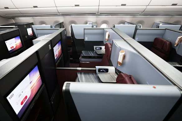 Japan Airlines’ business class: Tony Wright found a deal through a travel agent for less than half the price of other carriers.