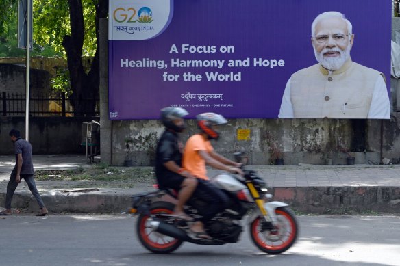 One of the billboards decorating Delhi ahead of the G20 this week. 