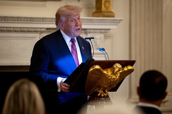 Trump made his comments during a dinner with Republican senators at the White House.