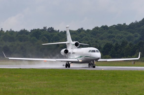 A Dassault Falcon 8X: Such smaller jets are often more vulnerable to the signal jamming.