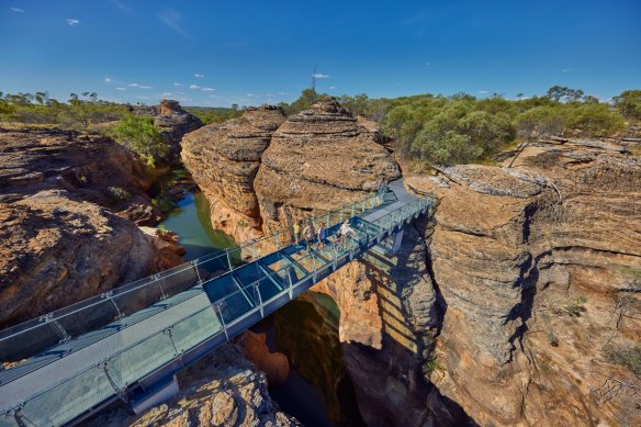Cobbold Gorge features Australia’s first fully glass bridge.