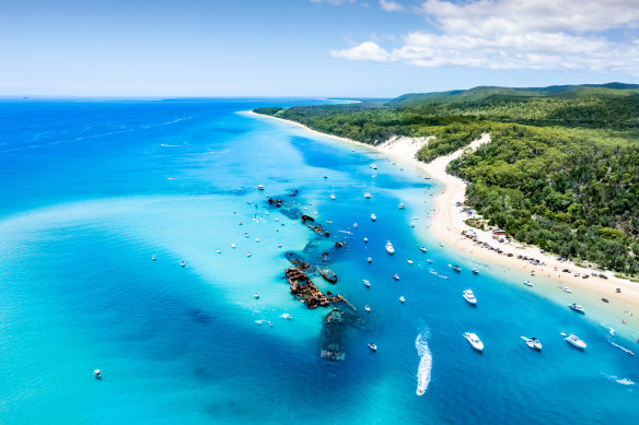 Tangalooma Beach is home to 15 shipwrecks, deliberately sunk to provide calmer mooring for boats, now a popular snorkelling and diving attraction. 