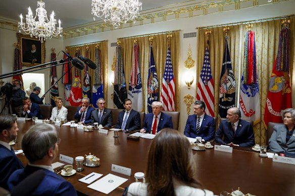 Donald Trump’s cabinet meeting on Thursday.