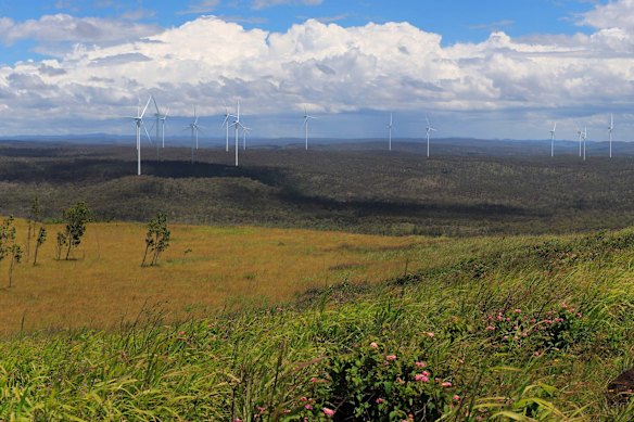 An impression of the Gawara Baya wind farm, to be located on pastoral land 65 kilometres from Queensland’s Ingham.
