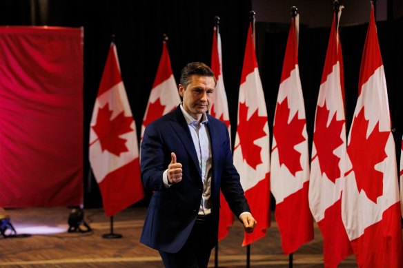 Canada’s opposition leader, Pierre Poilievre, gave his support to dollar-for-dollar retaliatory measures.