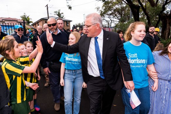 Prime Minister Scott Morrison appeared in good spirits in his Cook electorate.
