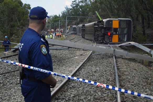 Seven people were killed and dozens were injured when a Tangara train derailed near Waterfall station, south of Sydney, in 2003.