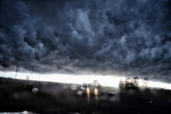 The turbulent underside of a shelf cloud near Griffith earlier this month.