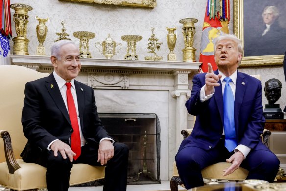 A smiling Israeli Prime Minister Benjamin Netanyahu thought Donald Trump’s Gaza plan was an idea “worthwhile really pursuing”.