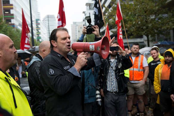 Former CFMEU boss John Setka leading a demonstration in 2016.