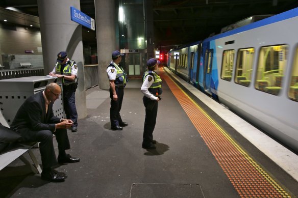 PSOs on duty at Southern Cross Station.