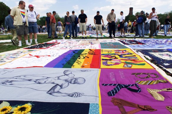 The AIDS memorial quilt in Washington DC in 2000.